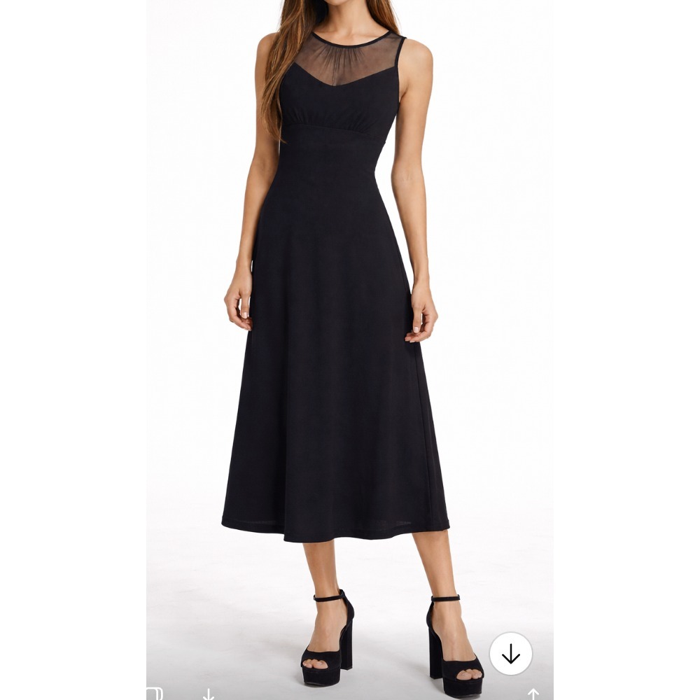 Byer Y2K Sheer Top Cocktail Dress Womens 6‎ Vintage Mesh Neckline 90s Whimsigoth